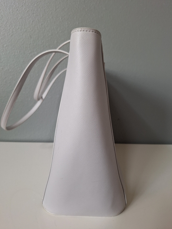 Kate Spade Gray Saffiano Leather Tote Bag Minimalist Work Laptop Bag - Picture 9 of 11